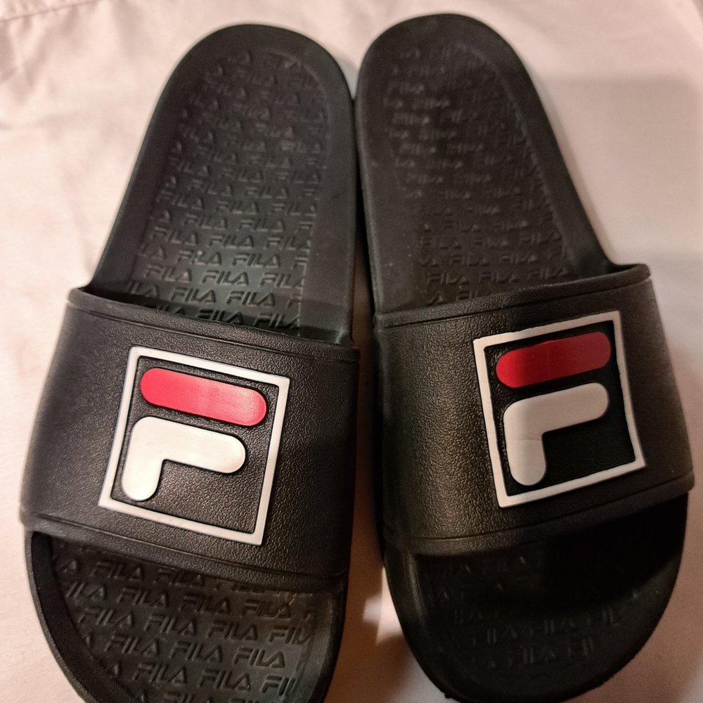 Fila Black Slide Sandals